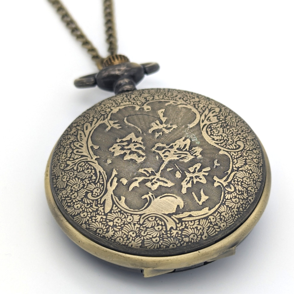 Eagle and Flag Patriot Pocket Watch Patriotic Vintage Bronze Finish America Gift - Picture 7 of 8